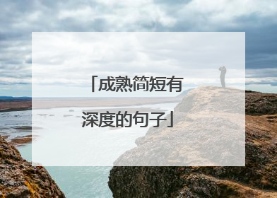 成熟简短有深度的句子