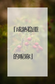 成熟稳重的昵称