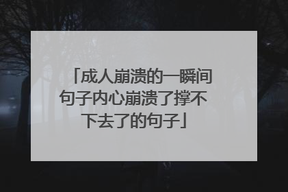 成人崩溃的一瞬间句子内心崩溃了撑不下去了的句子