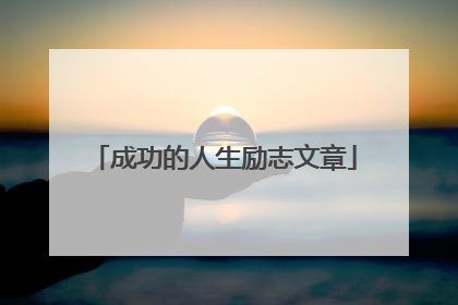 成功的人生励志文章