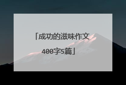 成功的滋味作文400字5篇