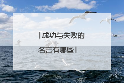 成功与失败的名言有哪些