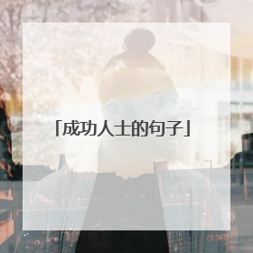 成功人士的句子