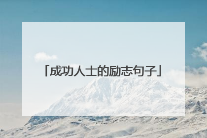 成功人士的励志句子