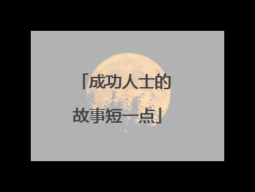 成功人士的故事短一点