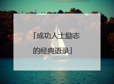 成功人士励志的经典语录