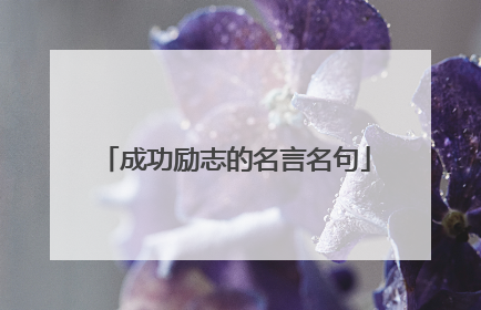 成功励志的名言名句