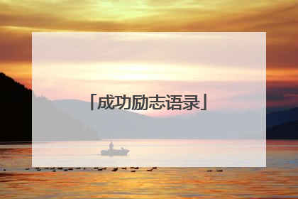 成功励志语录