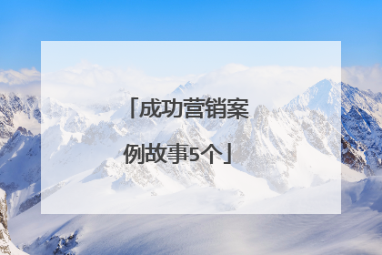 成功营销案例故事5个