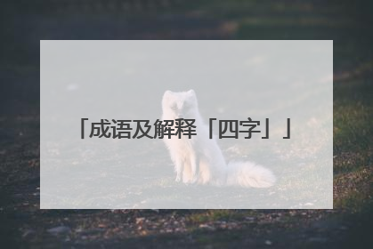 成语及解释「四字」