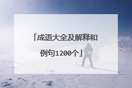 成语大全及解释和例句1200个