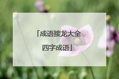成语接龙大全 四字成语