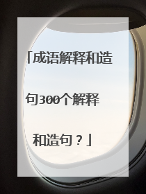 成语解释和造句300个解释和造句？