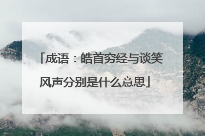 成语:皓首穷经与谈笑风声分别是什么意思