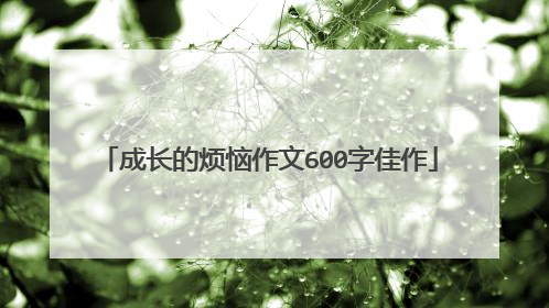 成长的烦恼作文600字佳作