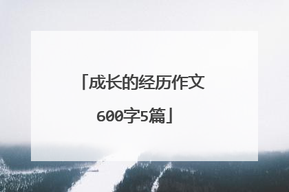 成长的经历作文600字5篇