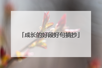 成长的好段好句摘抄