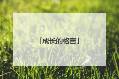 成长的格言