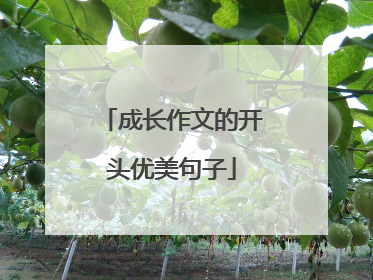 成长作文的开头优美句子