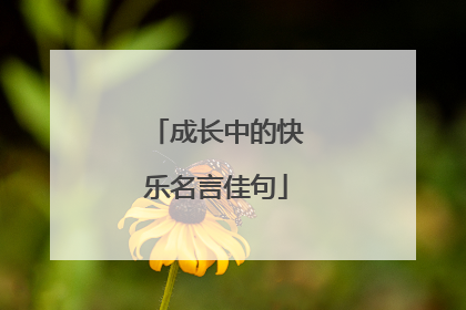 成长中的快乐名言佳句