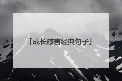 成长感言经典句子