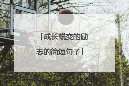 成长蜕变的励志的简短句子