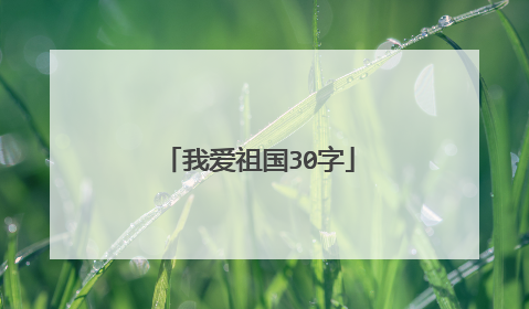 我爱祖国30字