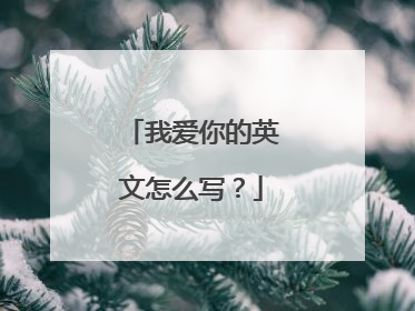 我爱你的英文怎么写?