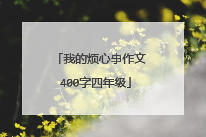 我的烦心事作文400字四年级