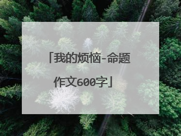 我的烦恼-命题作文600字