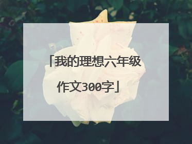 我的理想六年级作文300字