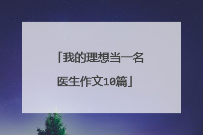 我的理想当一名医生作文10篇