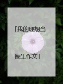 我的理想当医生作文