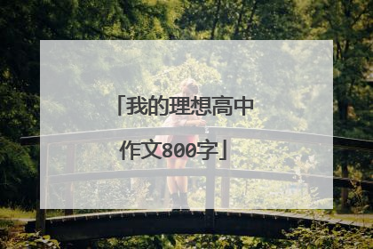 我的理想高中作文800字