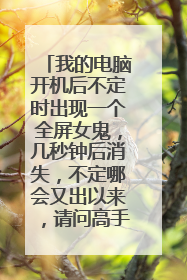我的电脑开机后不定时出现一个全屏女鬼，几秒钟后消失，不定哪会又出以来，请问高手怎么回事呀