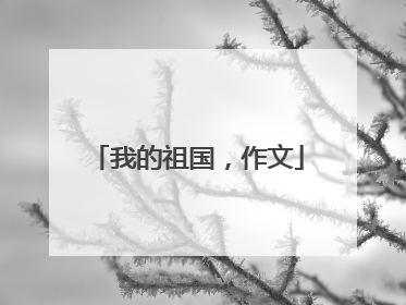 我的祖国，作文