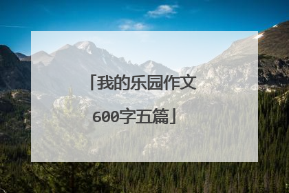 我的乐园作文600字五篇