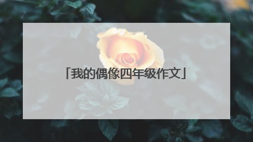 我的偶像四年级作文