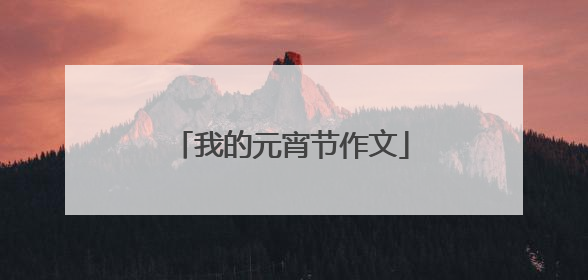 我的元宵节作文