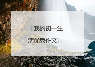 我的初一生活优秀作文