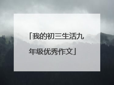 我的初三生活九年级优秀作文