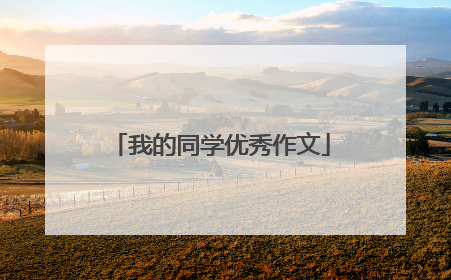 我的同学优秀作文