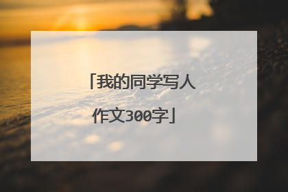 我的同学写人作文300字