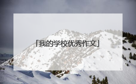 我的学校优秀作文