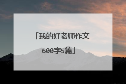 我的好老师作文600字5篇