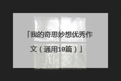 我的奇思妙想优秀作文（通用10篇）