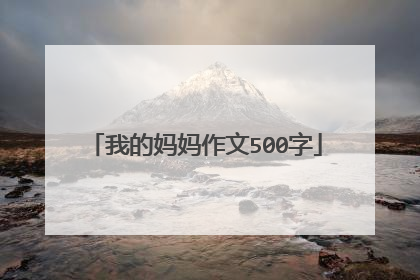 我的妈妈作文500字