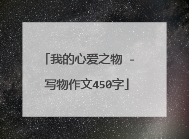 我的心爱之物 - 写物作文450字