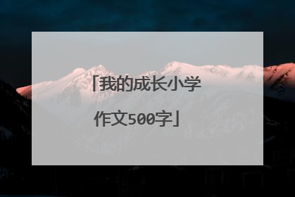 我的成长小学作文500字