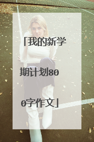 我的新学期计划800字作文